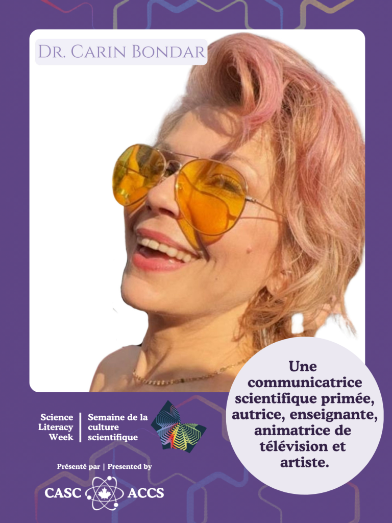 Dre Carin Bondar — La communauté de pratique Science Connection, le 15 septembre 2026 à 14 h HNE